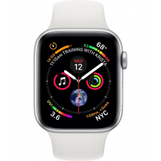 Apple Watch Series 4 44mm Cellular + GPS - Zilver Aluminium Zwarte Sportband